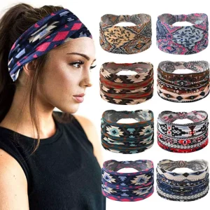 Women’s Wide Brimmed Bohemian Sports Headband Sweat Absorbent Yoga Hair Band Fashion Accessories