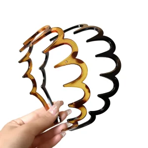 Women’s Zig Zag Non Slip Fashion Accessories Comfortable Recycled Plastic Comb Teeth Slicked Back Custom Cosmetics Headband