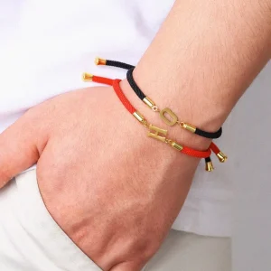 Woven Color Hand Rope 26 Letter Children’s Stainless Steel Gold Plated Charm Bracelet Fashion Trend Ornaments