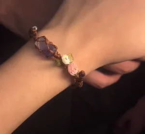 Woven Handmade Crystal Leaf Bracelet for Women