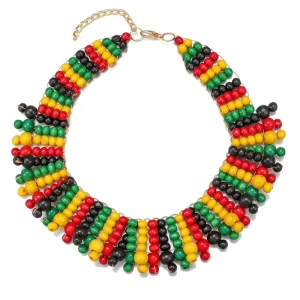 XD20230419A Fashion Beads Choker Necklace Bohemian Style Multi Beaded Necklace Jewelry