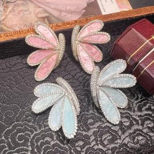 XILIANGFEIZI Magazine Style Fashion Luxury Butterfly Cross Border Copper Zircon Insect Earrings Accessories