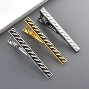 XIYE Fashion Simple Design Men’s Custom Tie bar Tack Clip Pins Men Cufflink Set Accessory with Tie bar for Business