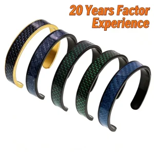 XiangZhiXin Custom Jewelry Factory Fashion Bracelets & Bangles Carbon Fiber Stainless Steel Bangle Bulk Daily Wear