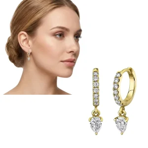 Xinfocus Huggie Hoop Indian Earrings Fashionable CZ Heart Design Body Chain for Women and Men Jewelry