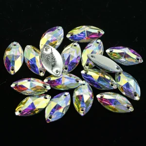 Xulin Resin Sew on Gemstones Horse Eye Shape 6*12mm 9*18mm 11*24mm 15*32mm