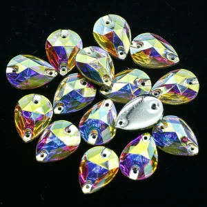 Xulin Teardrop Shape 7*10mm 10*18mm 10*14mm Flatback Sew on Rhinestones for Stage Costume