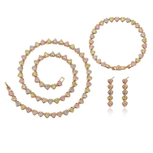 Xuping18k Gold Costume Jewelry Fashion Trendy Multiple Colors Available Jewelry Set