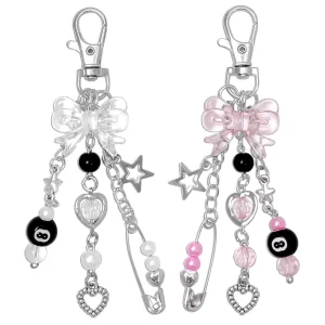 Y2K Aesthetic Keychains for Women Cute Flowers Star Cake Jellyfish Keychains Charms Kawaii Bag Purse Decor