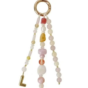 Y2K Colorful Acrylic Beaded Keychain with Heart Charm and Letter Fashionable Bag Pendant for Women Girls Party Accessory Gift