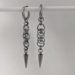 Y2k Punk Spike Hoop Earrings Drop Gothic Punk Cone Rivet Pendant Ferrule Rings Drop Earring Men Women Hip hop Earrings Jewelry