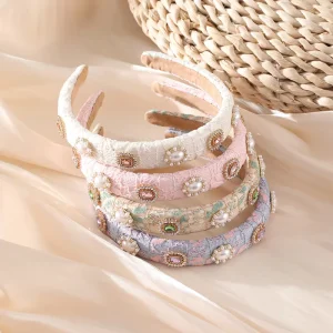 YANYE Small Fragrant Temperament Fine Edge Pearl Fabric Diamonds Fashion Lady Girl Women Hair Accessories Headband Hairbands