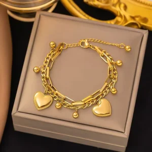 YL Cross border Stainless Steel Charm Bracelet Does Not Fade New Japanese Korean Accessories Unisex 18k Gold Fashion Light