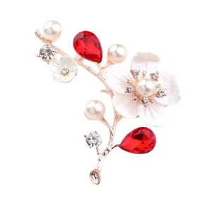 YOUFENG Jewelry Women Fashion Brooches Alloy Diamond Flowers Brooch Fashion Charm Suit Accessory