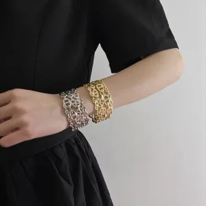 YW Fashion Fine Multi Layer Hollow Splicing Open Bracelet Jewelry Bracelets Bangles