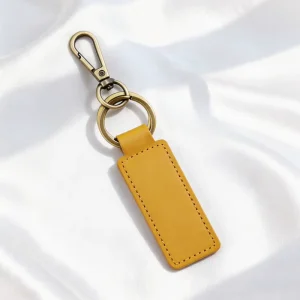 Yellow PU Leather Keychain Strap Keyring Genuine Hide Fashion Bag Charm Boutique Sales