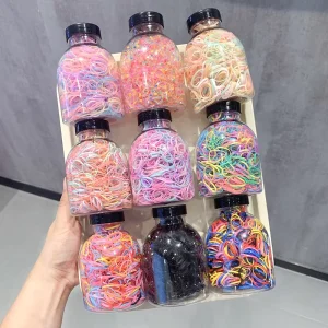 Yisugar 1000pcs Per Box Candy Color Rubber Hair Ties Baby Elastic Hair Bands Cute Hair Accessories
