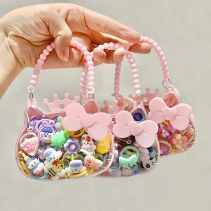 Yisugar Fashion Kids Box Hair Elastic Hair Rope Sweet Style Fabric Hairband for Women and Girls for Kids Hair