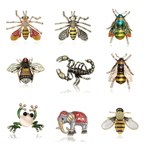 Yiwu DAICY Fashion Brooches New Design Drip Oil Cute butterfly Bee Animal Brooch Clothing Accessories