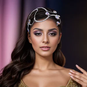 YouLaPan Elegant Belly Dance Headband Tiaras Water Drop Hair Accessories Fashion Women Colorful Rhinestone Headpiece Jewelry