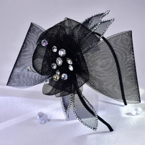 YouLaPan Handmade Elegant Water Diamond Bow Lace Headband Hairpin Wedding Ladies Party Hair Accessories YXA121