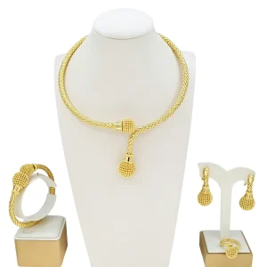 Yulaili Fashion Dubai Gold Jewelry Set for Wedding Party Women Accessories