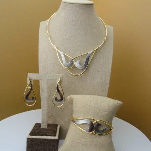 Yulaiming Costume Fashion Dubai African Bridal Stone Wedding Gold Plated Jewelry Sets