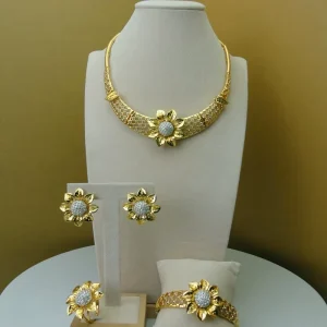 Yulaiming Costume Fashion Dubai African Jewelry Sets High Quality Gold Plated Jewelry Sets