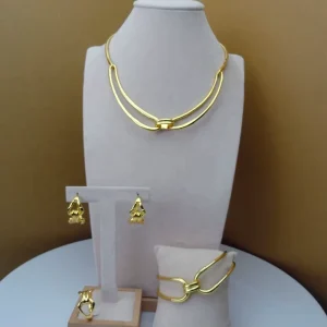 Yuminglai Costume Fashion Dubai African Jewelry Sets High Quality Gold Plated Ladies Jewelry Sets