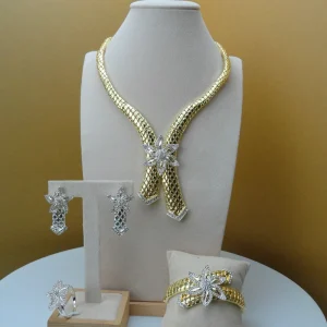Yuminglai Costume Fashion Dubai African Jewelry Sets High Quality Gold Plated Ladies Jewelry Sets