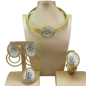 Yuminglai Costume Fashion Dubai Jewelry Accessories High Quality Gold Plated Ladies Jewelry Sets FHK17246