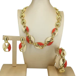 Yuminglai FHK15315 Costume Fashion Dubai Jewelry Accessories Gold Plated Ladies Jewelry Sets
