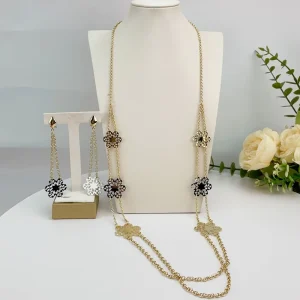 Yuminglai FHK24538 Fashion Jewellery Set Stainless Steel Long Chain for Woman High Quality Necklace