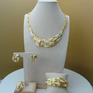 Yuminglai FHK6038 Costume Fashion Dubai Jewelry Sets Gold Plated Ladies Jewelry Sets