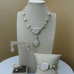 Yuminglai FHK6663 Costume Fashion Dubai African Jewelry Sets High Quality Gold Plated Ladies Jewelry Sets