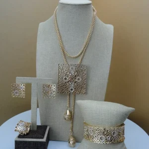 Yuminglai FHK6833 Costume Fashion Dubai African Jewelry Sets Gold Plated Ladies Jewelry Sets