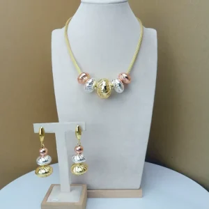 Yuminglai FHK7012 Costume Fashion Design Dubai Jewelry Accessories High Quality Gold Plated Ladies Jewelry Sets