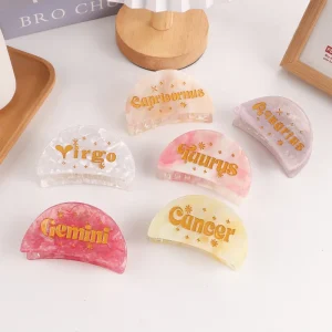 Yuxi Custom LOGO Unique Artware New Dainty Acrylic Beach Creative Classic Women’s Claw Clip Hair Accessories Daily Use Gift