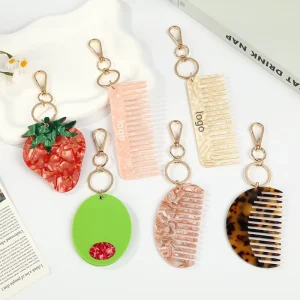 Yuxi Customizable Comb Small Fresh Acetate Comb High Sense Fashion Anti static Convenient Travel Keychains Hair Comb