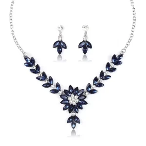 ZC039 Fashion Crystal Jewelry Set Crystal Necklace Earrings Set Women Jewelry Sets