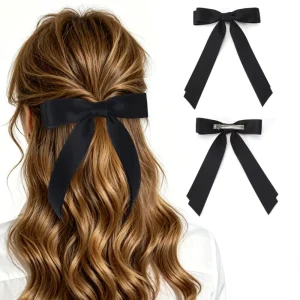 ZOYU Bow Hair Clip Women’s Elegant Bow Barrette Double Layer Hair Bow Clip for Girl Kids Party Casual Polyester Hair Accessories