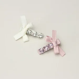 ZOYU Custom Rhinestone Sweet Bows Pink Crystal Fancy Hair Accessories Women Hair Clips