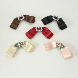 ZOYU Simple Sparkling Rhinestone Bow Hair Clip Sweet Girl Fashion Princess Barrette Hair Accessories Hairpin Hair Clip for Women