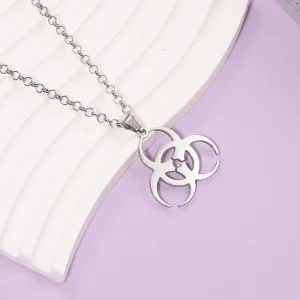 ZRM European American Trendy Brand Bio Symbol Necklaces Retro Unisex Hip hop Titanium Steel Pendants Accessories Link