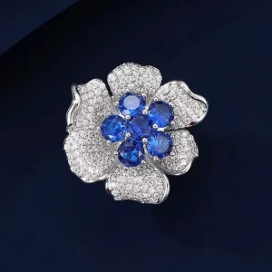 ZX Magnetic Attraction Orchid Brooch High end Exquisite Versatile Full Zircon Minority Group Pin Wedding Gift Gold Plated Unisex