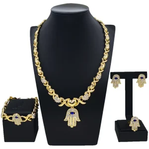 Zhuerrui Available African Gold Luxury Jewelry Sets Silver Beads Necklace Jewelry Set Women’s Costume Accessories X0200
