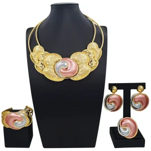 Zhuerrui Gold Designs Women Jewellery Set Party Fine Costume Jewelry Set Luxury Big Necklace Jewellery Sets X0000130