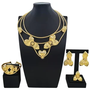 Zhuerrui Gold Designs Women Jewellery Set Party Fine Costume Jewelry Set Luxury Big Necklace Jewellery Sets X0010730