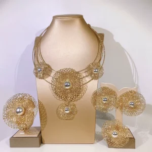 Zhuerrui Italian Design Gold Filled Jewellery Set Party Fine Costume Women Jewelry Set Luxury Necklace Jewellery Sets H002