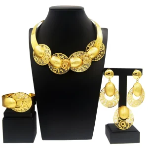 Zhuerrui Italian New Design Women Jewellery Set Party Fine Costume Jewelry Set Luxury Big Necklace Jewellery Sets NH00109